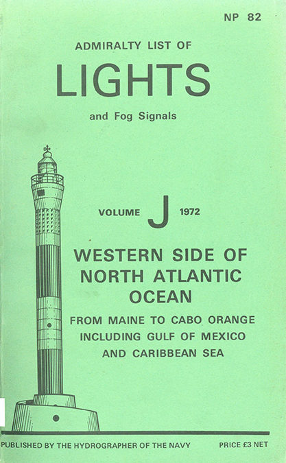 Admiralty list of lights and fog signals – vol. J – 1972